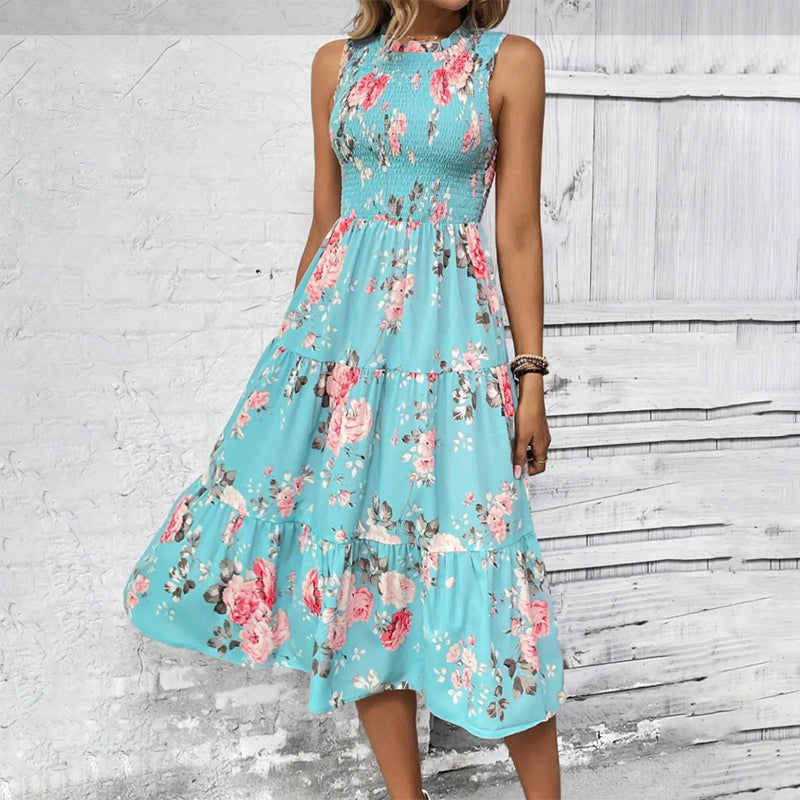Rosalind — Smocked Floral Tiered Midi Dress