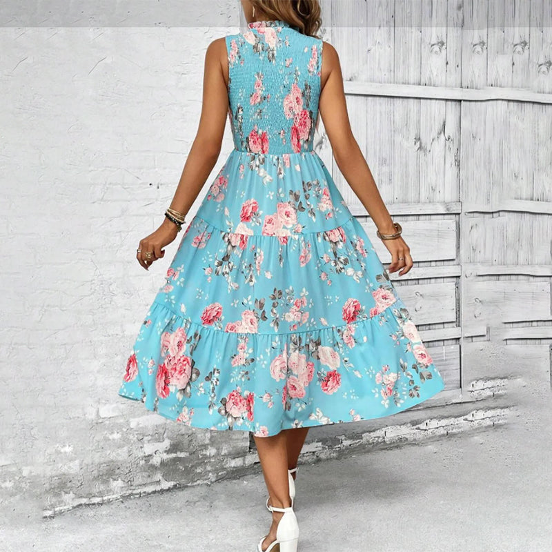 Rosalind — Smocked Floral Tiered Midi Dress