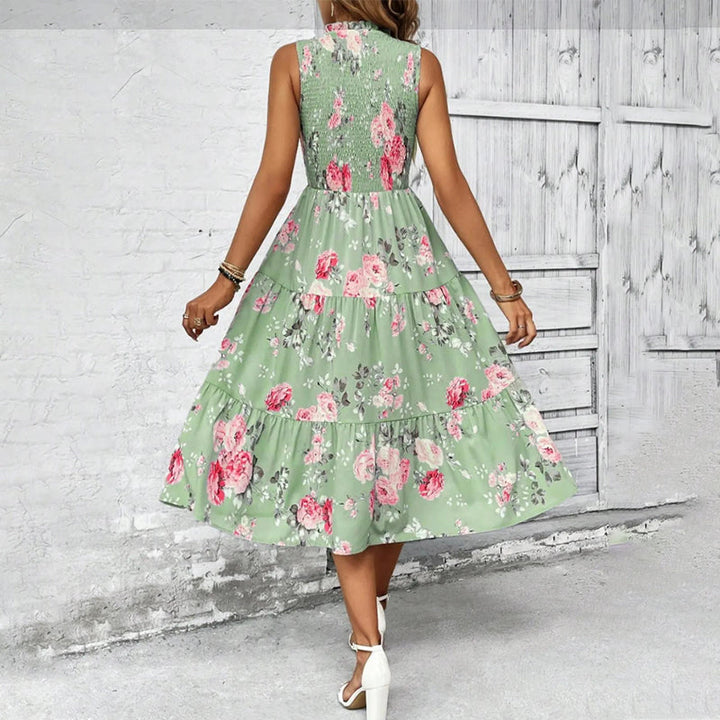 Rosalind — Smocked Floral Tiered Midi Dress