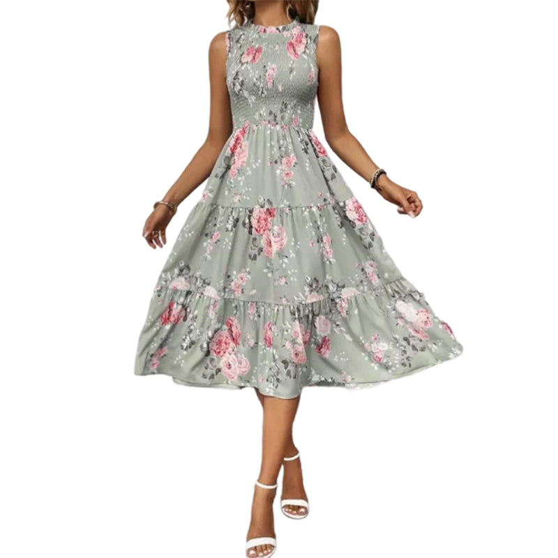 Rosalind — Smocked Floral Tiered Midi Dress