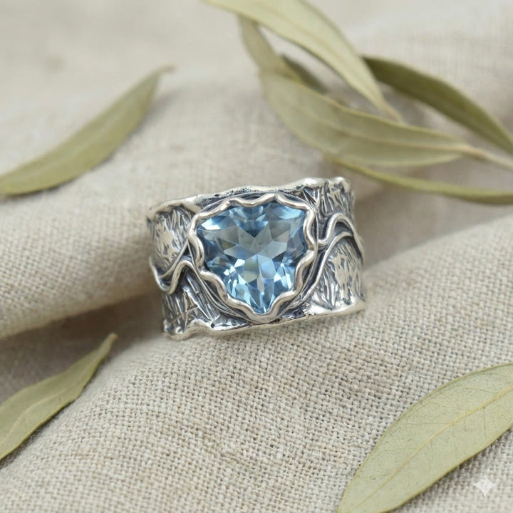 Colleen — Blue Heart Statement Ring