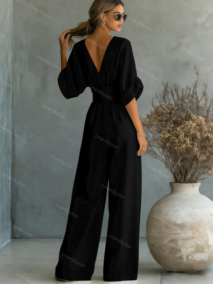 Méabh | Wide-Leg Wrap Jumpsuit